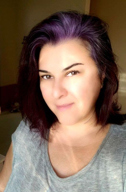 woman with purple overtone