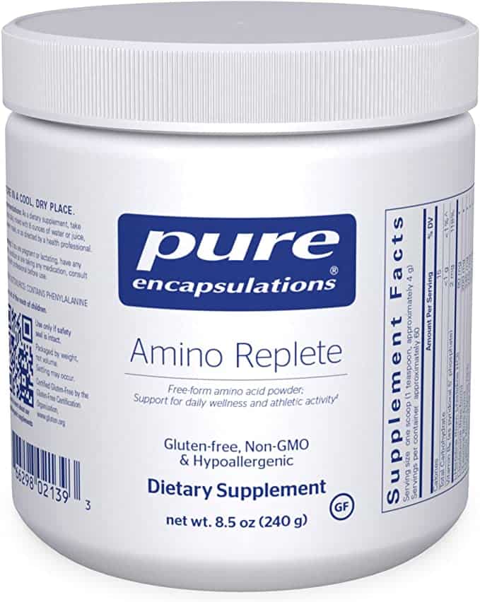 container of pure encapsulations amino replete