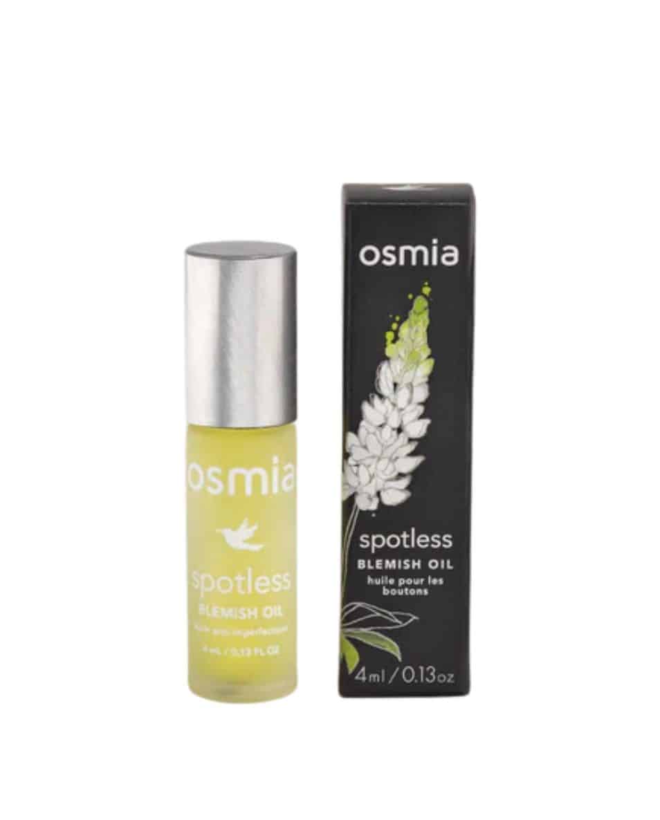 a tube and container of OSMIA spotless blemish oil